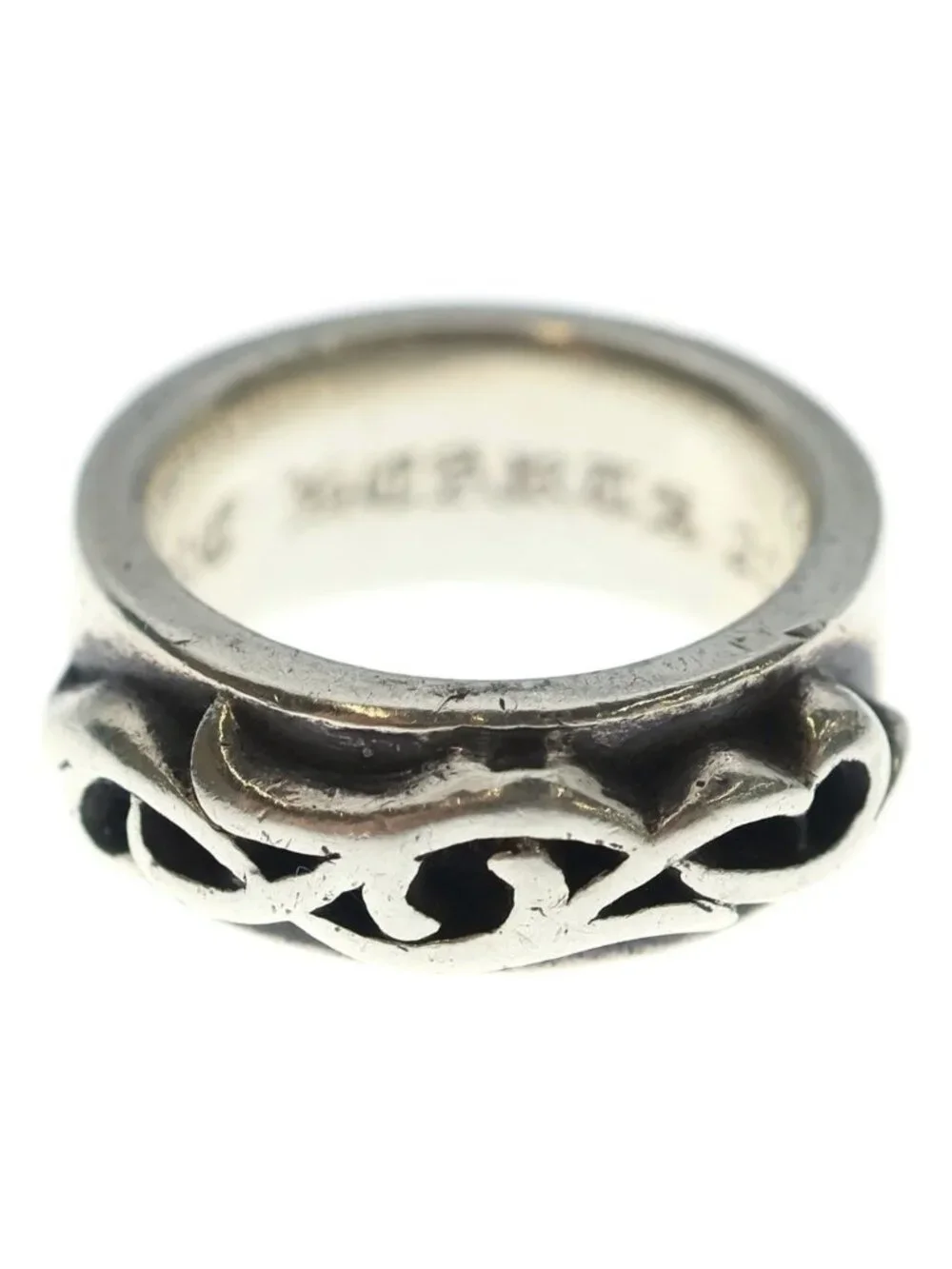 Chrome Hearts Dbl Narrow Vine Band Double Ring Silver